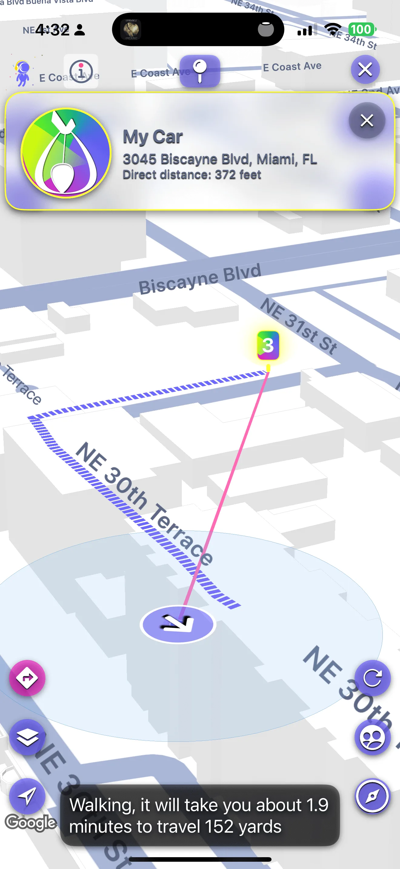 FindTribe find-my-car feature