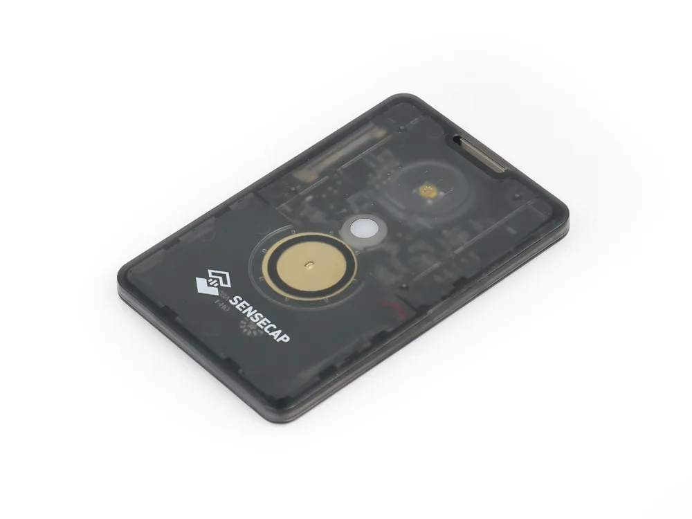 SenseCAP T1000-E: a translucent card the size of a credit card